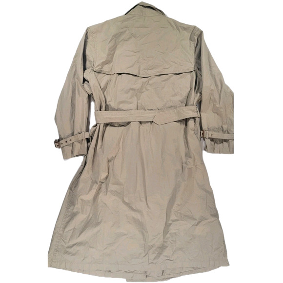 Vintage 1980's Abercrombie & Fitch Mens Large Beige Trench Coat - Picture 2 of 8